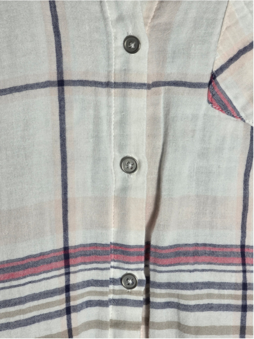 Women's Tribal Jeans White Pink Plaid Button Down Shirt M paisley country chic - Picture 3 of 6
